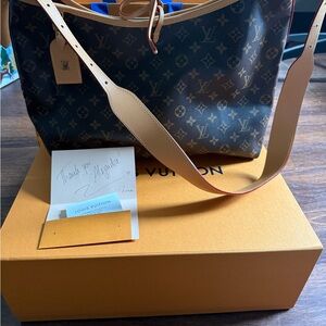 Louis Vuitton Brown and Tan Monogram Tote